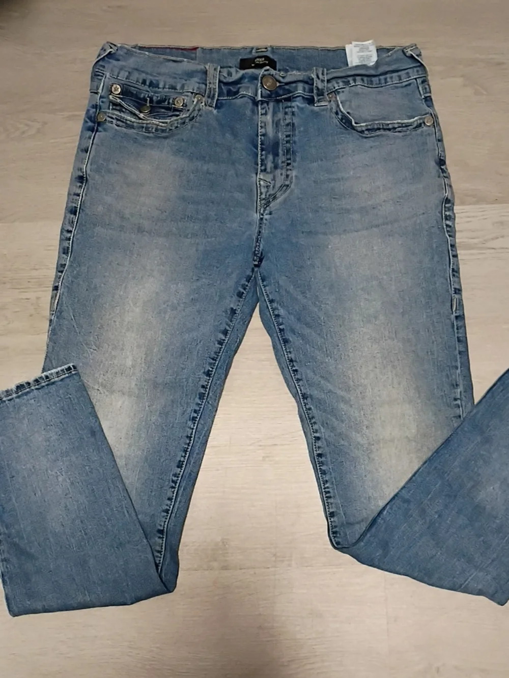 True Religion Men's Light Blue Relaxed Skinny Jeans
